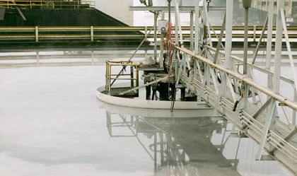 Wastewater treatment clarifier coated with DuraShield 310
